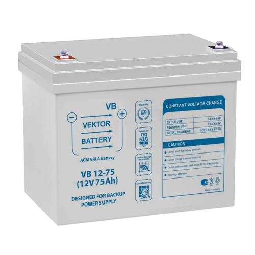 Аккумулятор Vektor VB 12-75 (12V / 75Ah)