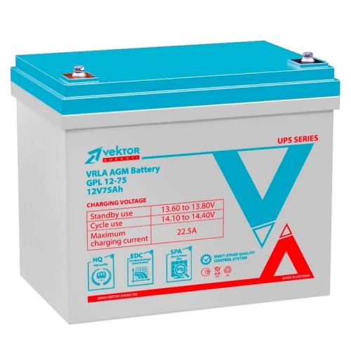 Аккумулятор Vektor GPL 12-75 (12V / 75Ah)