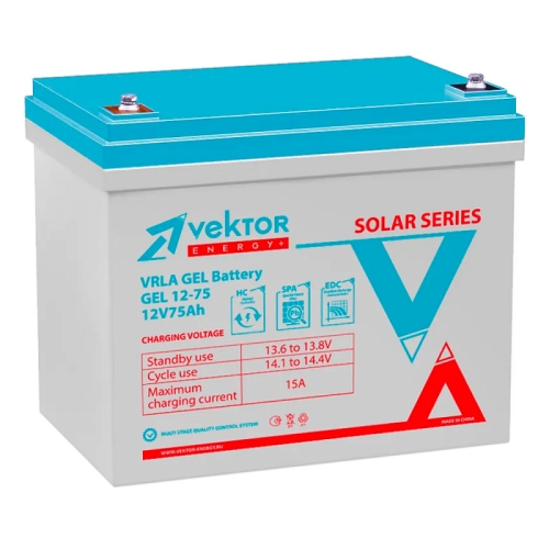 Аккумулятор Vektor GEL 12-75 (12V / 75 Ah)
