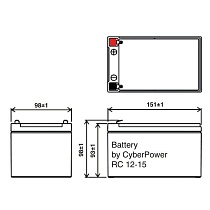 Аккумулятор CyberPower RC12-15 (12V / 15Ah)