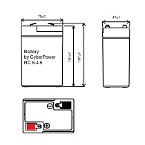 Аккумулятор CyberPower RС6-4.5 (6V / 4.5Ah)